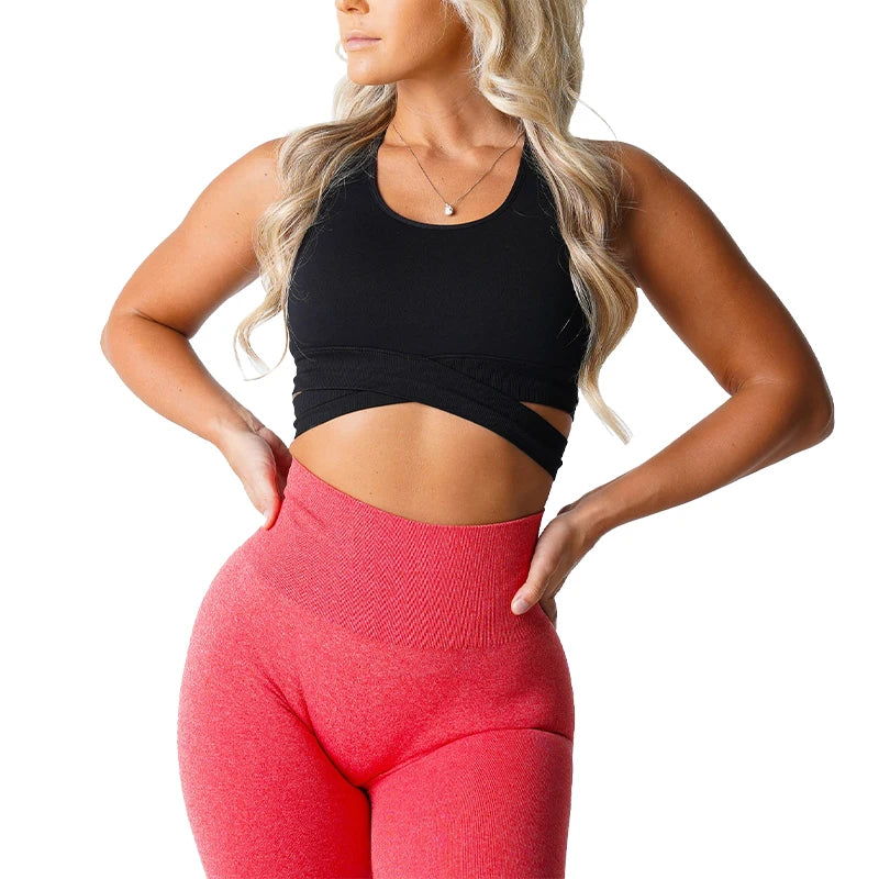 Fitness Elastic Breathable Breast Enhancement Leisure Sports Seamless Bra Top Mssza