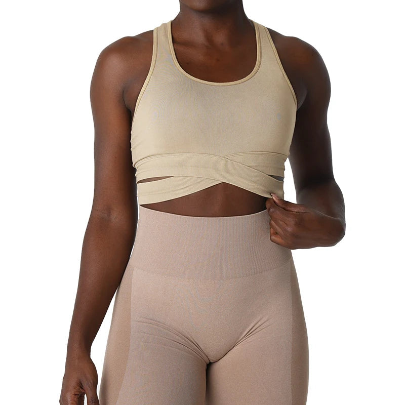 Fitness Elastic Breathable Breast Enhancement Leisure Sports Seamless Bra Top Mssza