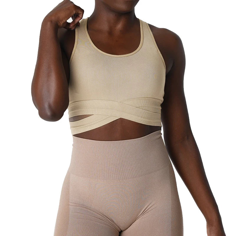 Fitness Elastic Breathable Breast Enhancement Leisure Sports Seamless Bra Top Mssza