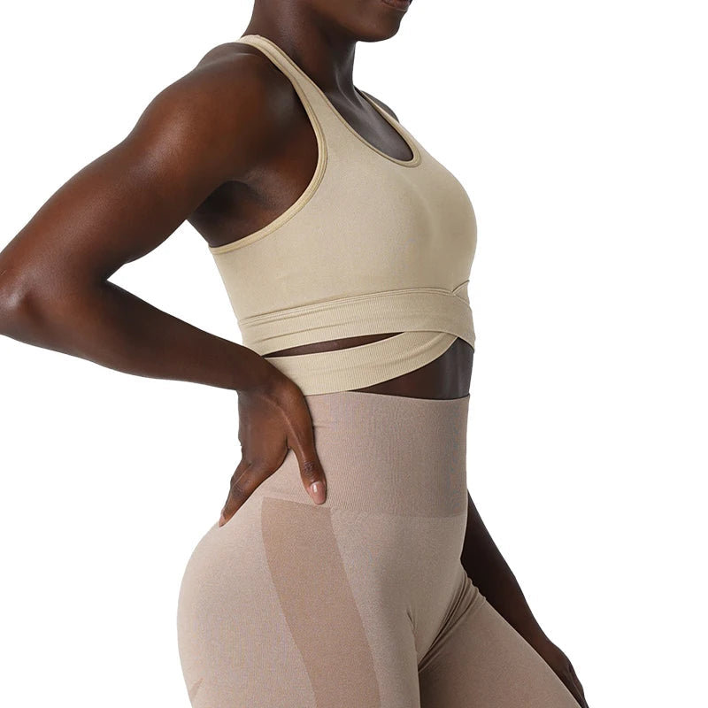 Fitness Elastic Breathable Breast Enhancement Leisure Sports Seamless Bra Top Mssza