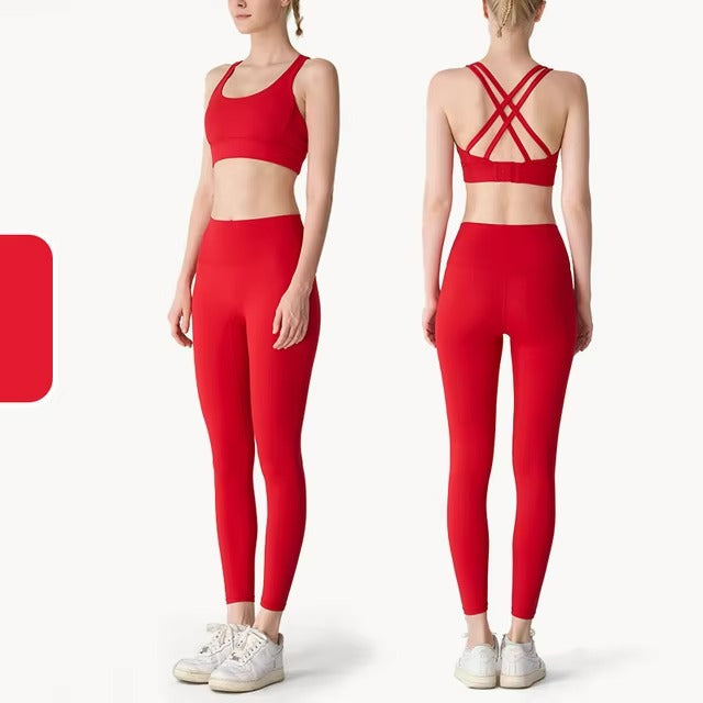 Fitness Gym Bra Leggings Suit 2 Piece Athletic Wear Mssza