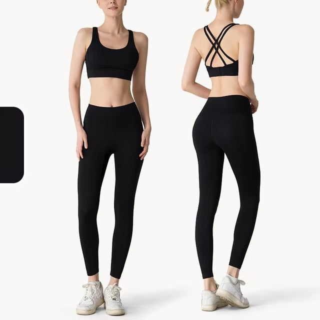 Fitness Gym Bra Leggings Suit 2 Piece Athletic Wear Mssza