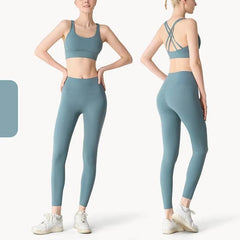 Fitness Gym Bra Leggings Suit 2 Piece Athletic Wear Mssza