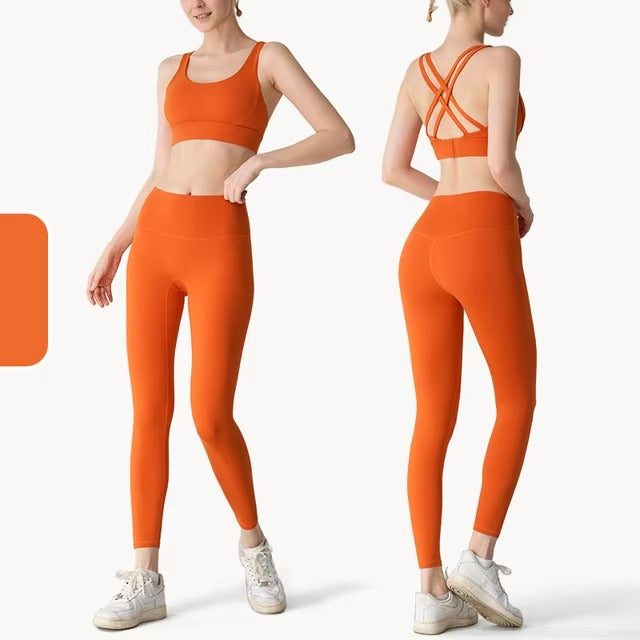 Fitness Gym Bra Leggings Suit 2 Piece Athletic Wear Mssza