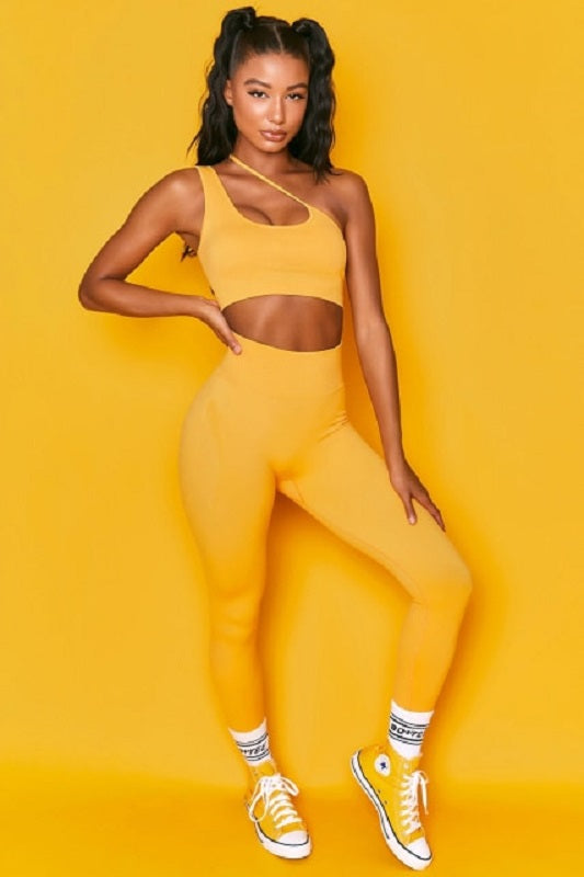Fitness High waist Sport bra Track suit One-shoulder Yoga Set Sportswear Mssza