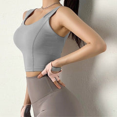 Fitness Push Up Yoga Bra Solid Athletic Gym Shirt Sportswear Mssza
