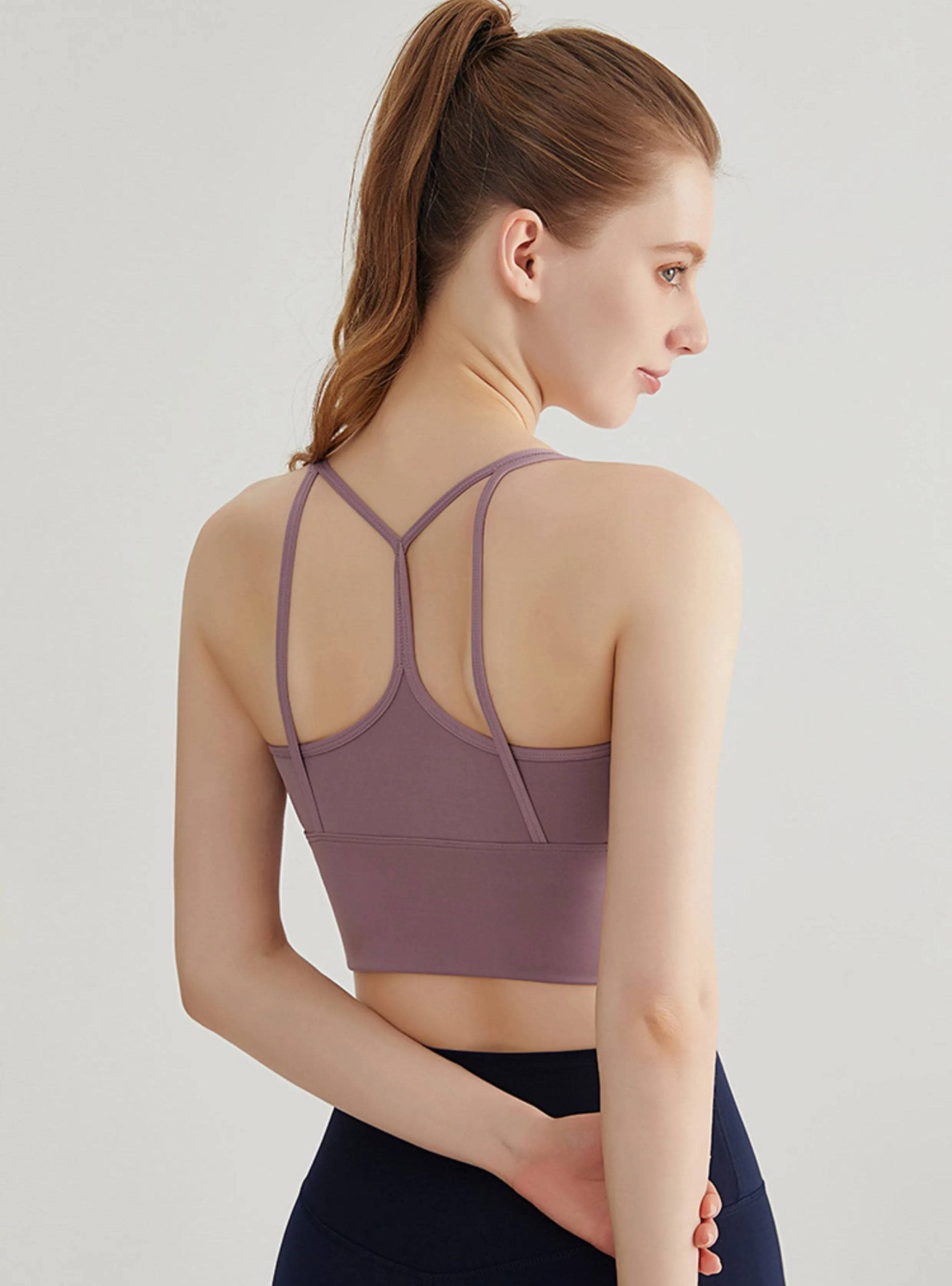 Fitness Strap High Support Running Workout Halter Yoga Bra Mssza
