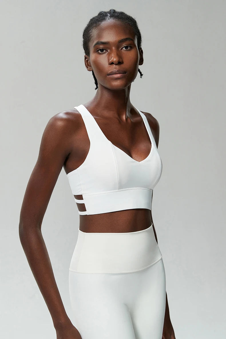Fitness Yoga Buttery Soft Gathered Push Up Sports Underwear High Imapact Gym Crop Top Mssza