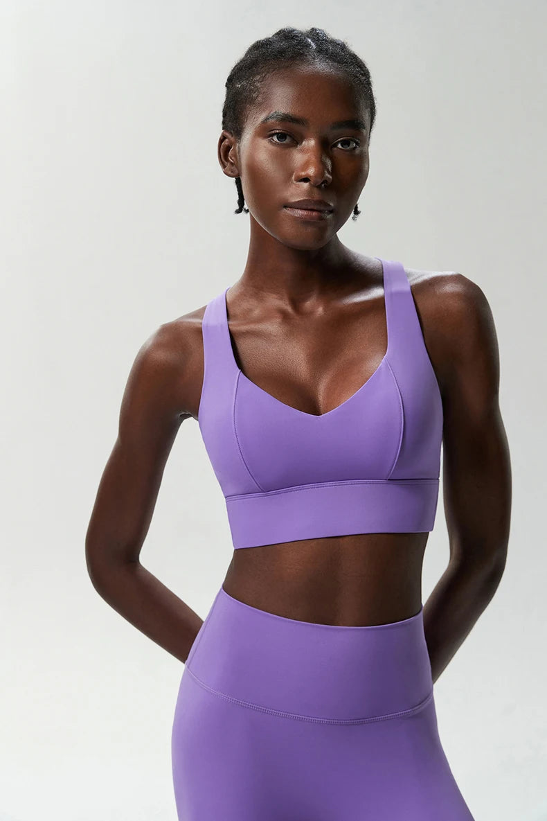 Fitness Yoga Buttery Soft Gathered Push Up Sports Underwear High Imapact Gym Crop Top Mssza