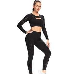 Fitness Yoga Set 2-Piece Leggings Push Up Pants Suit Sportswear Athletic Mssza