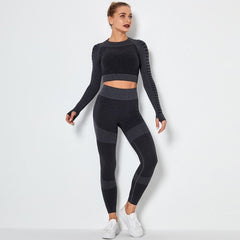 Fitness Yoga Set Gym 2-Piece Leggings Push Up Pants Suit Sportswear Mssza