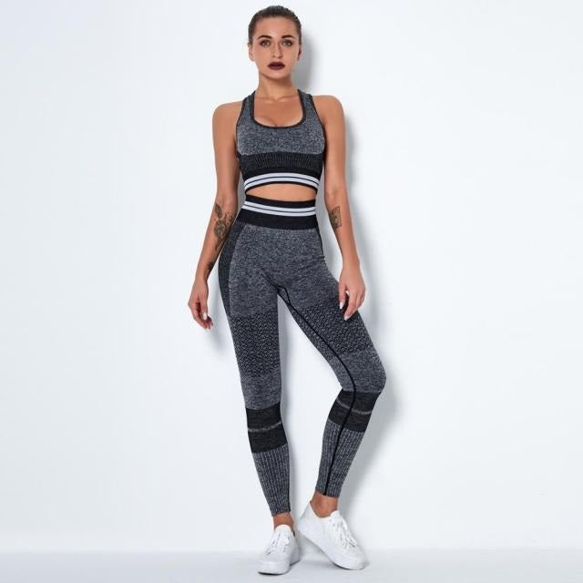 Fitness Yoga Suit High Workout Sports Bra High Waist Legging Gym Mssza