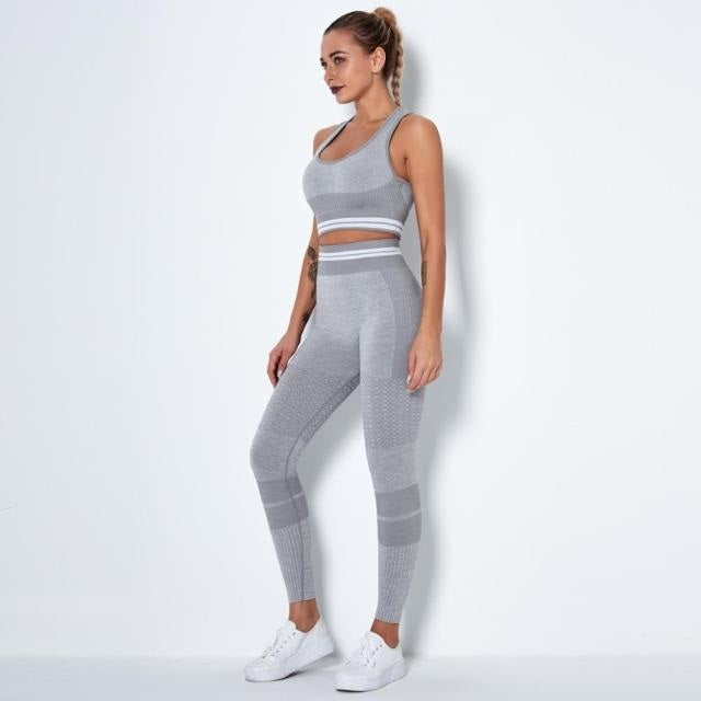 Fitness Yoga Suit High Workout Sports Bra High Waist Legging Gym Mssza