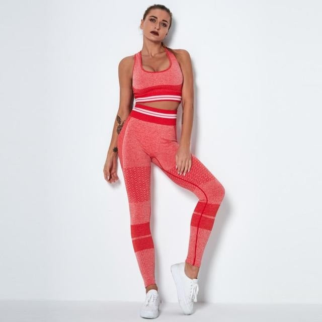 Fitness Yoga Suit High Workout Sports Bra High Waist Legging Gym Mssza