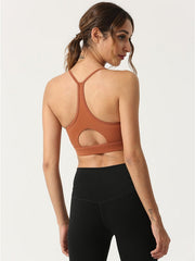 Fixed Shoulder Straps Pure Color Yoga Wear Cropped Cami Mssza