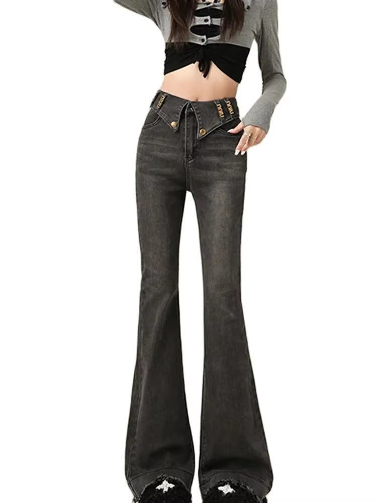 Flare Jeans Flanging Design Straight leg Jeans Streetwear Mssza