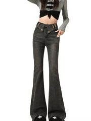 Flare Jeans Flanging Design Straight leg Jeans Streetwear Mssza