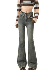 Flare Jeans Flanging Design Straight leg Jeans Streetwear Mssza