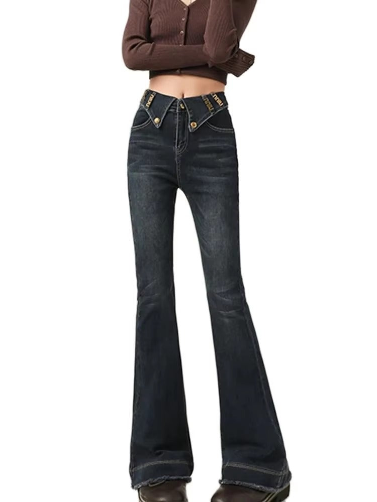 Flare Jeans Flanging Design Straight leg Jeans Streetwear Mssza