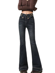 Flare Jeans Flanging Design Straight leg Jeans Streetwear Mssza