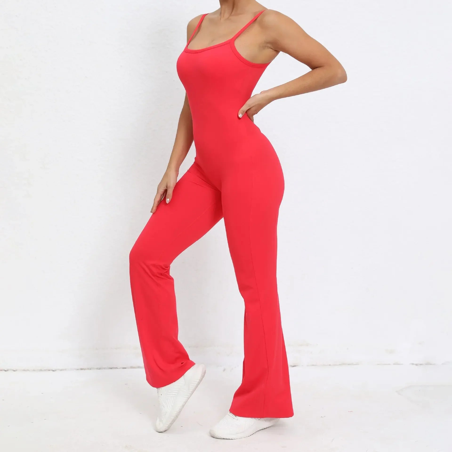 Flared Jumpsuit Padding Sports Overalls Gym Yoga Clothing Tracksuit Mssza