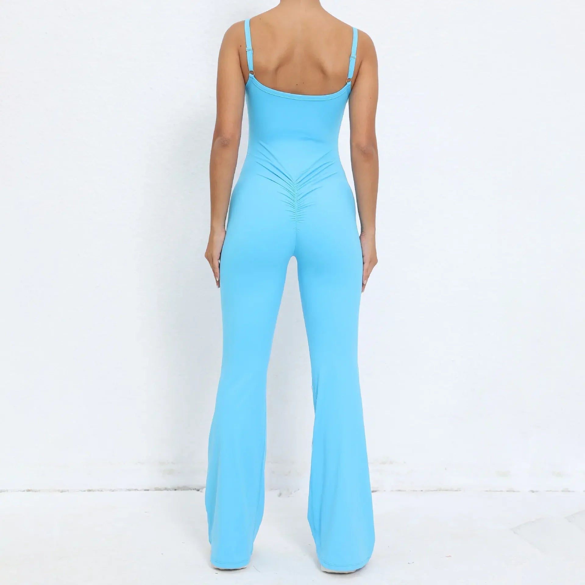 Flared Jumpsuit Padding Sports Overalls Gym Yoga Clothing Tracksuit Mssza