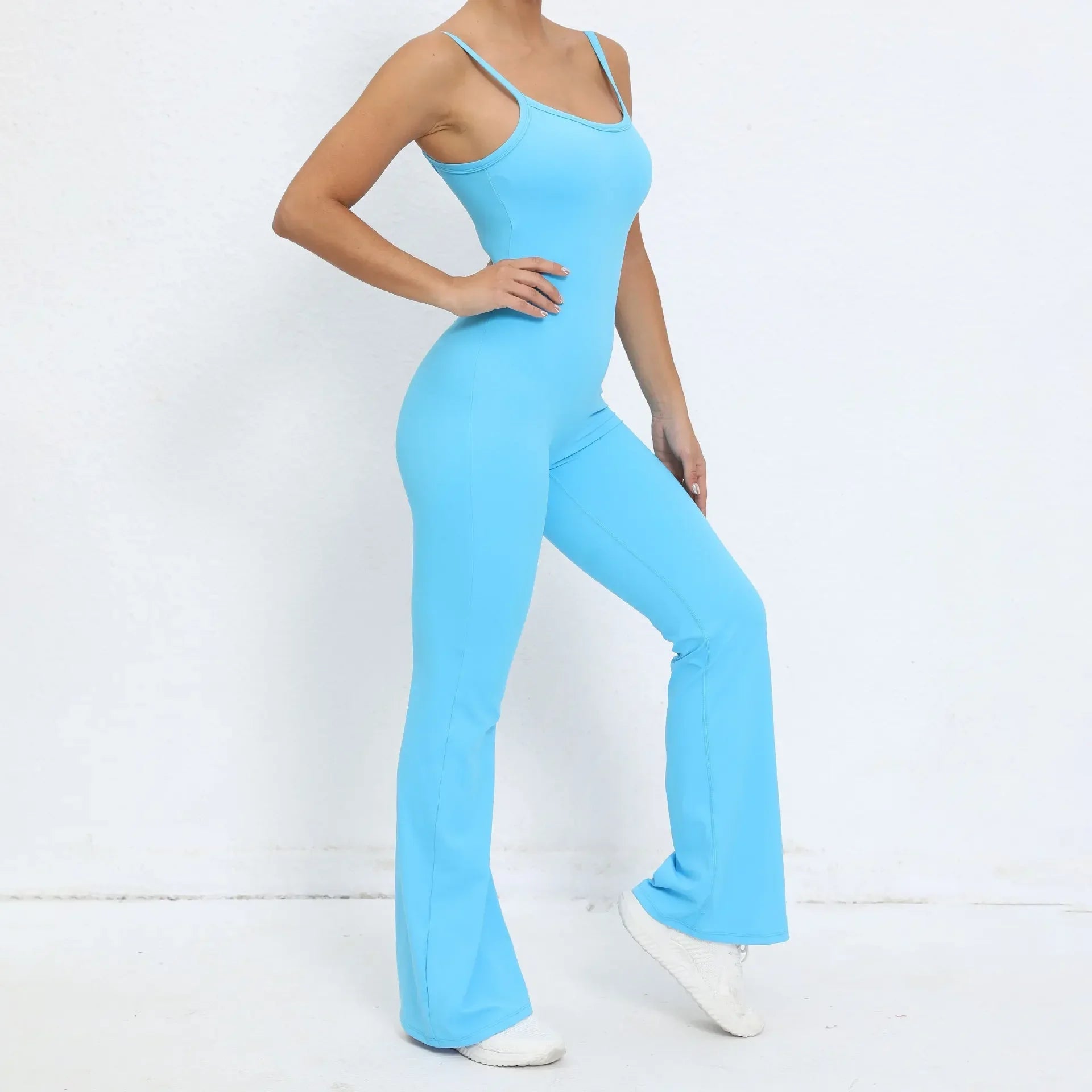 Flared Jumpsuit Padding Sports Overalls Gym Yoga Clothing Tracksuit Mssza