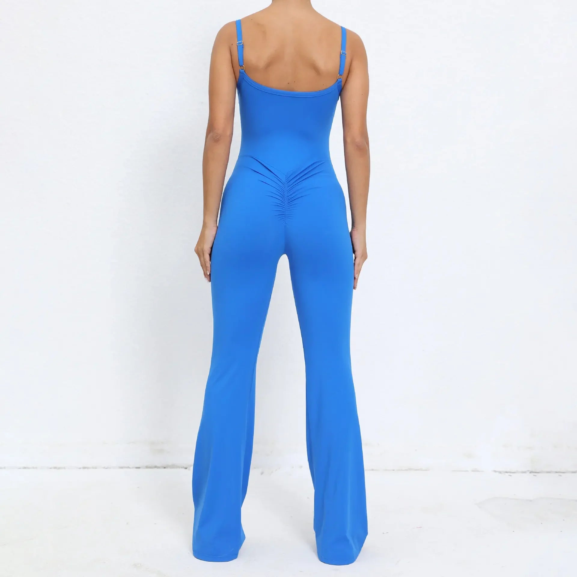 Flared Jumpsuit Padding Sports Overalls Gym Yoga Clothing Tracksuit Mssza