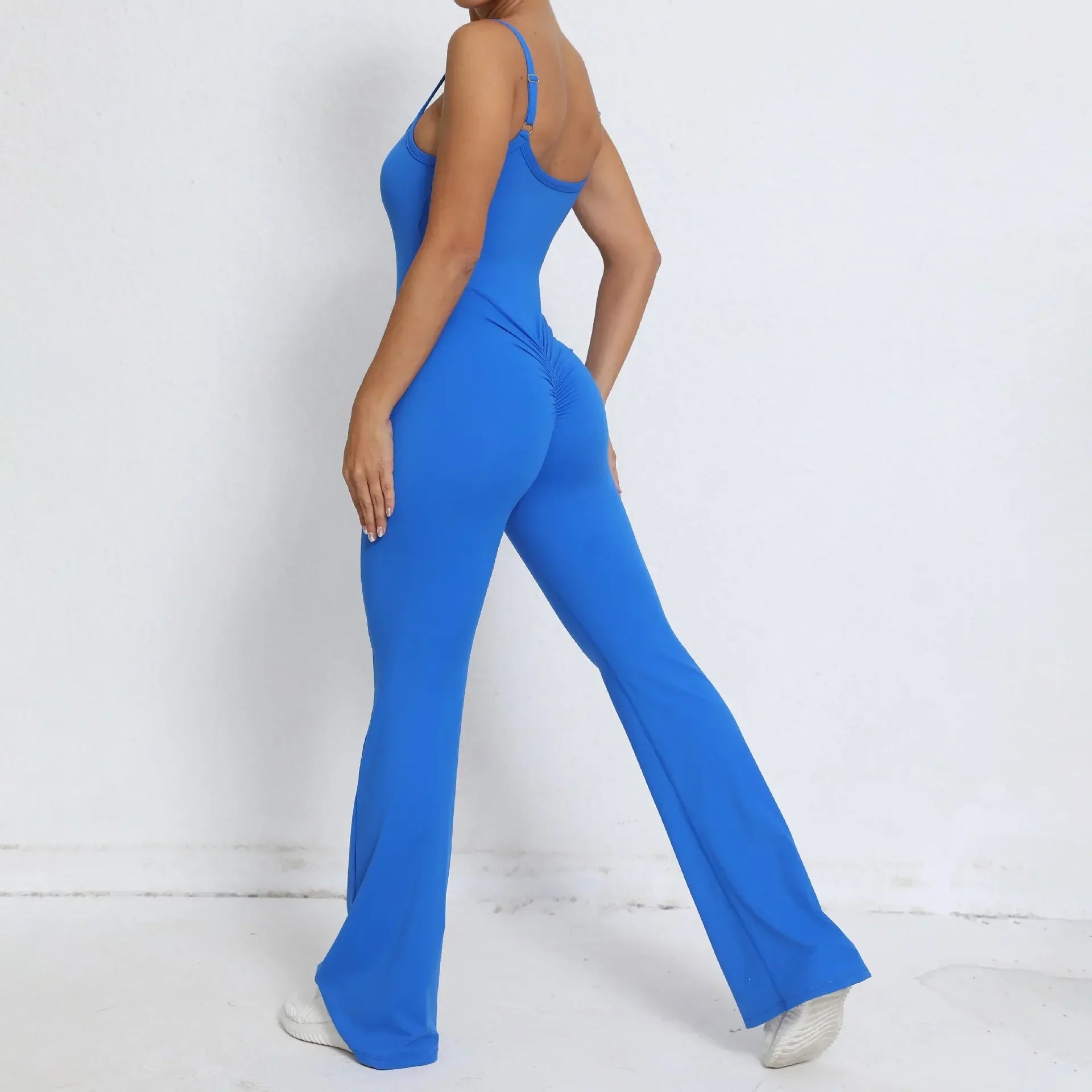 Flared Jumpsuit Padding Sports Overalls Gym Yoga Clothing Tracksuit Mssza