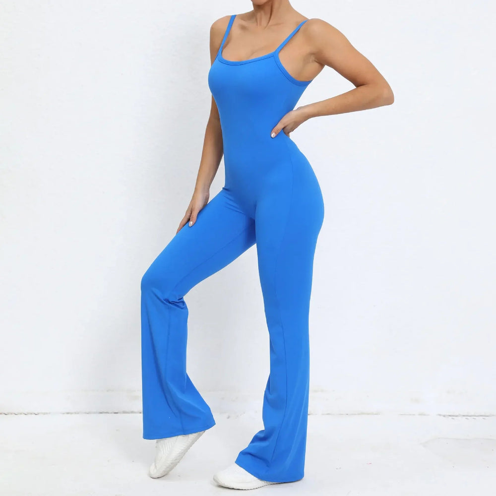 Flared Jumpsuit Padding Sports Overalls Gym Yoga Clothing Tracksuit Mssza