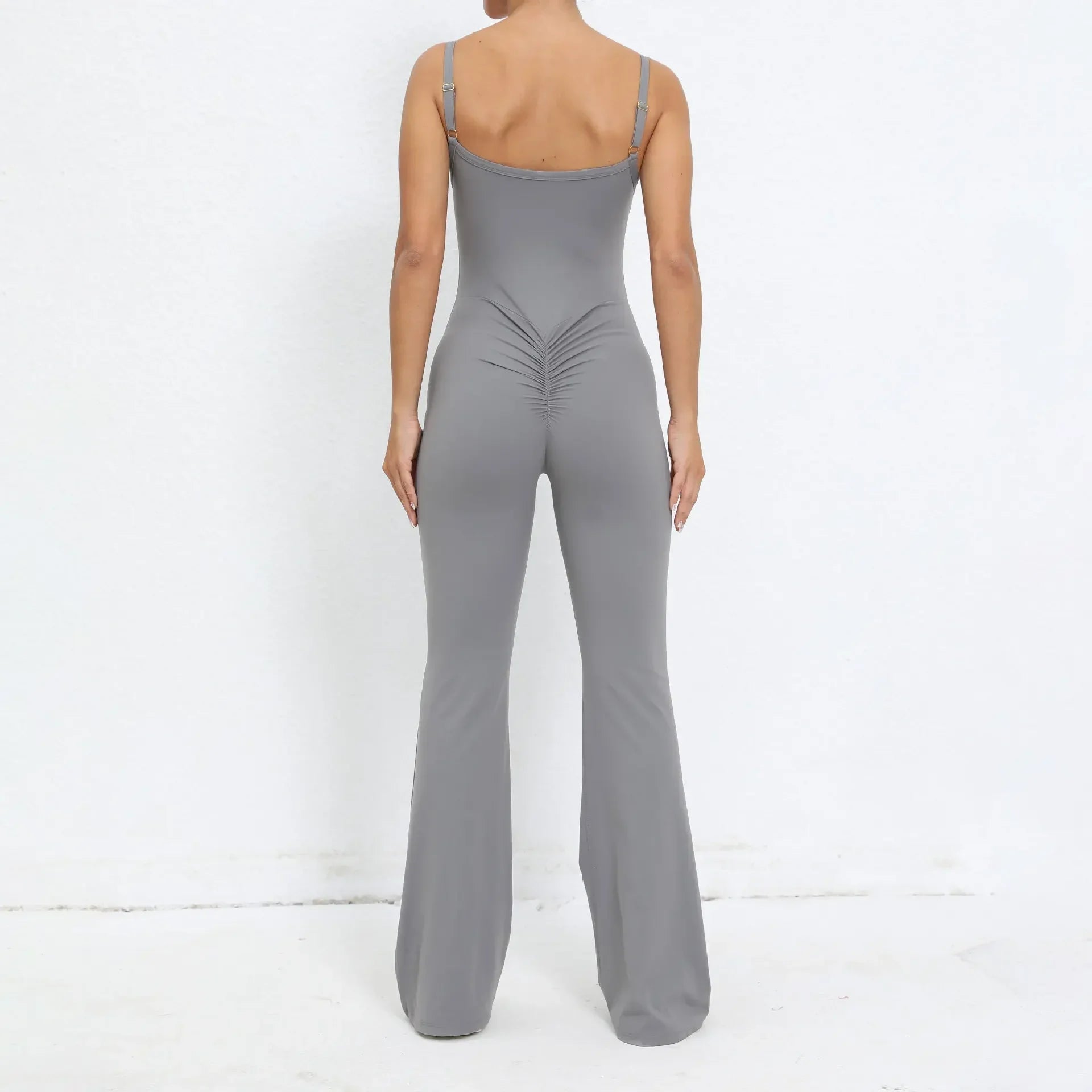 Flared Jumpsuit Padding Sports Overalls Gym Yoga Clothing Tracksuit Mssza