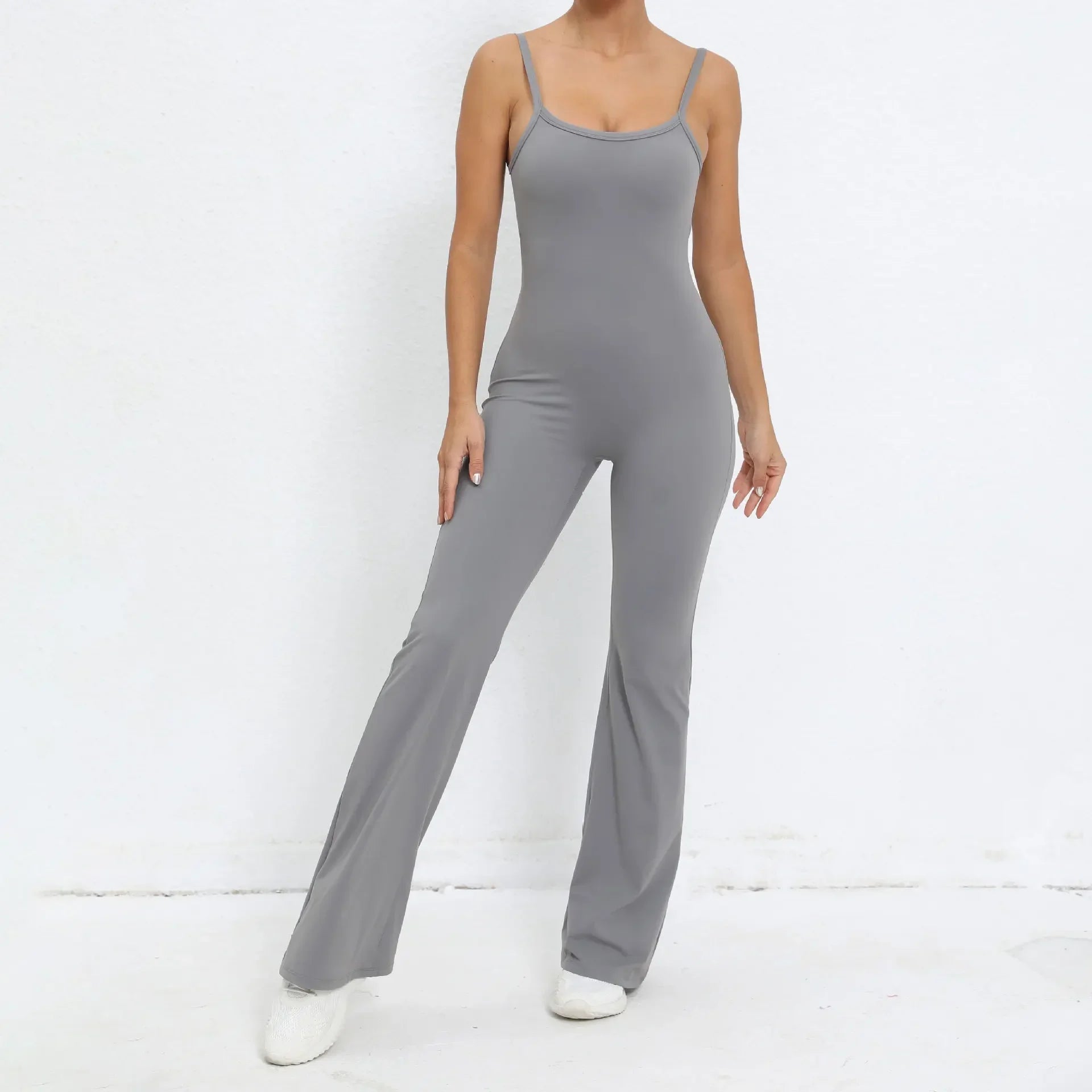 Flared Jumpsuit Padding Sports Overalls Gym Yoga Clothing Tracksuit Mssza