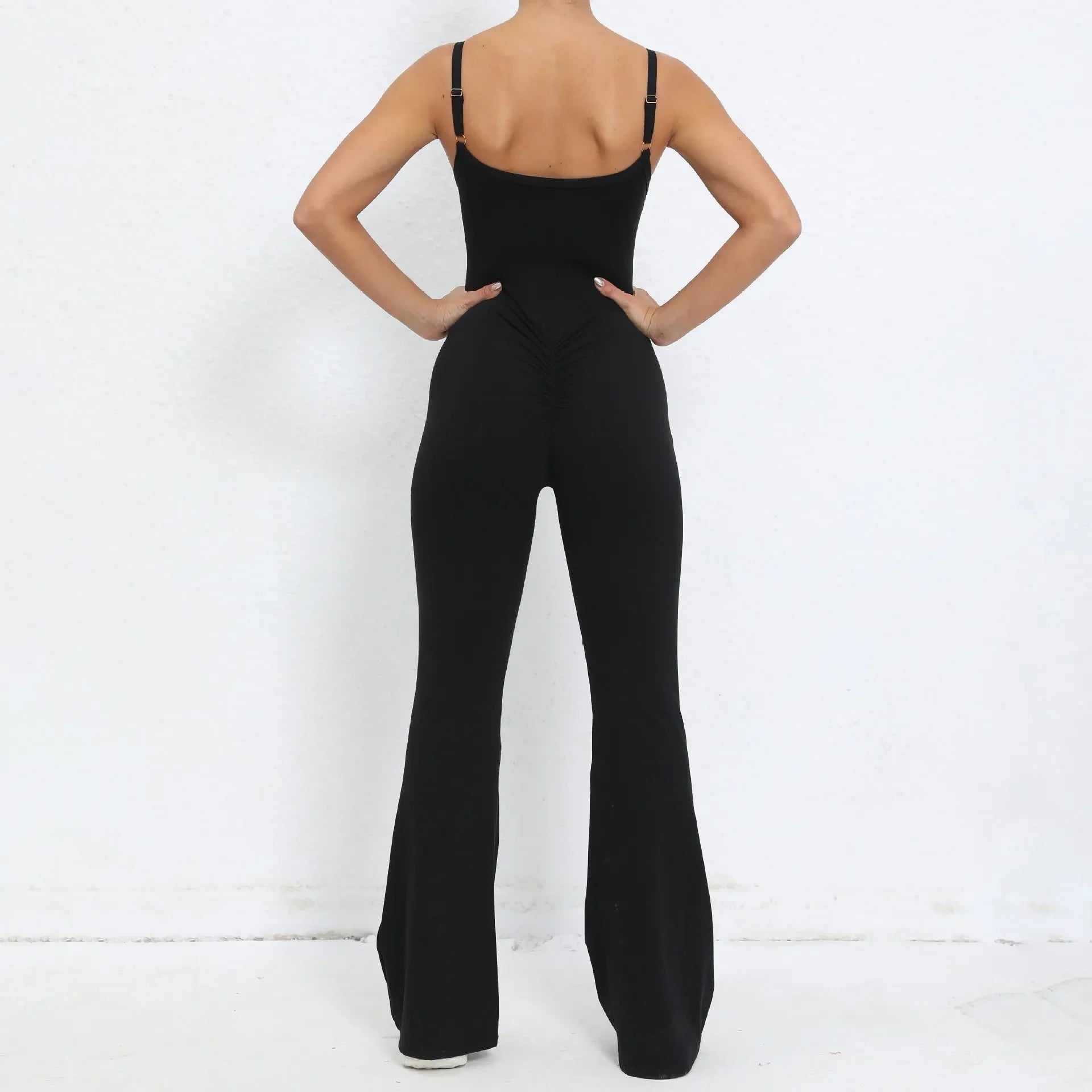 Flared Jumpsuit Padding Sports Overalls Gym Yoga Clothing Tracksuit Mssza
