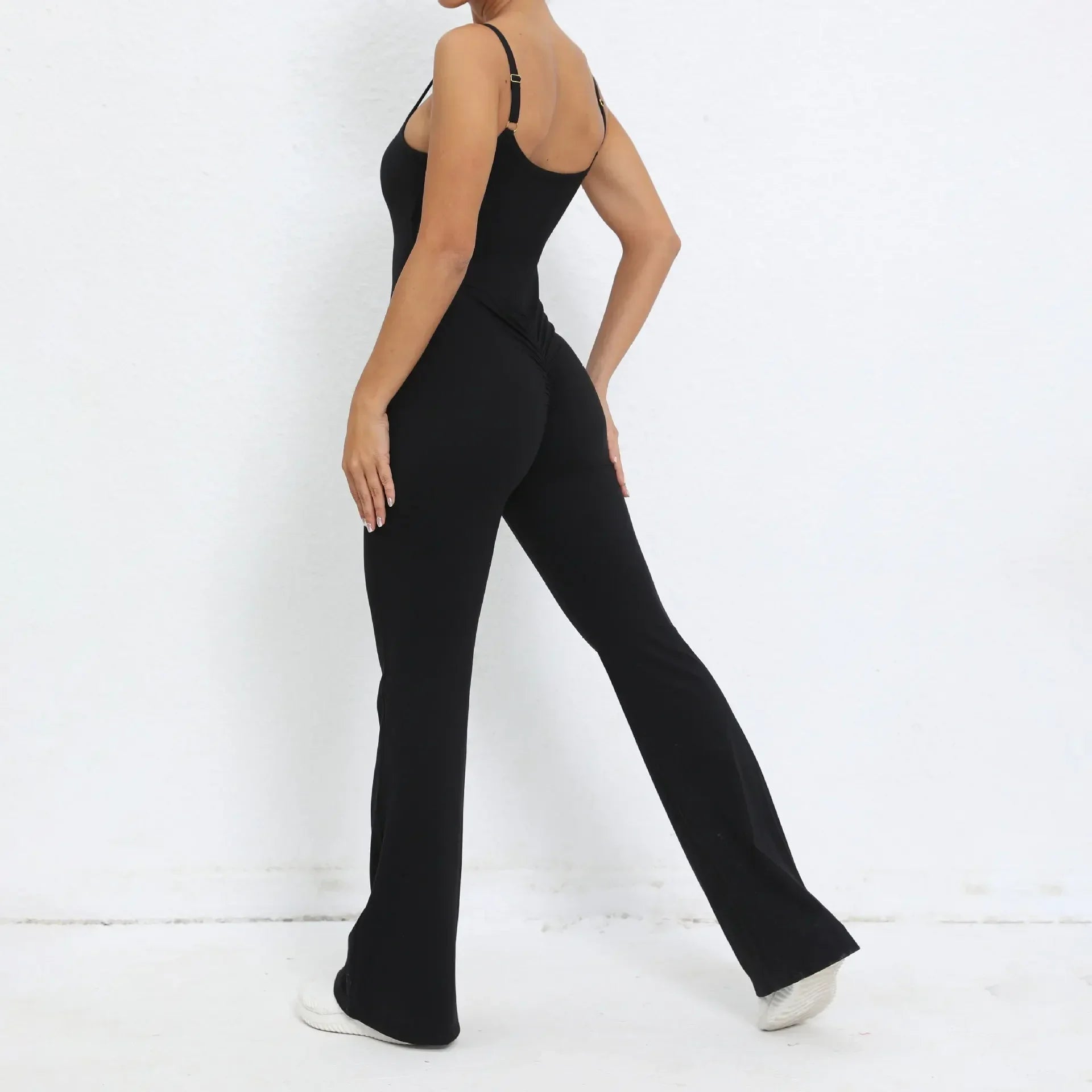 Flared Jumpsuit Padding Sports Overalls Gym Yoga Clothing Tracksuit Mssza