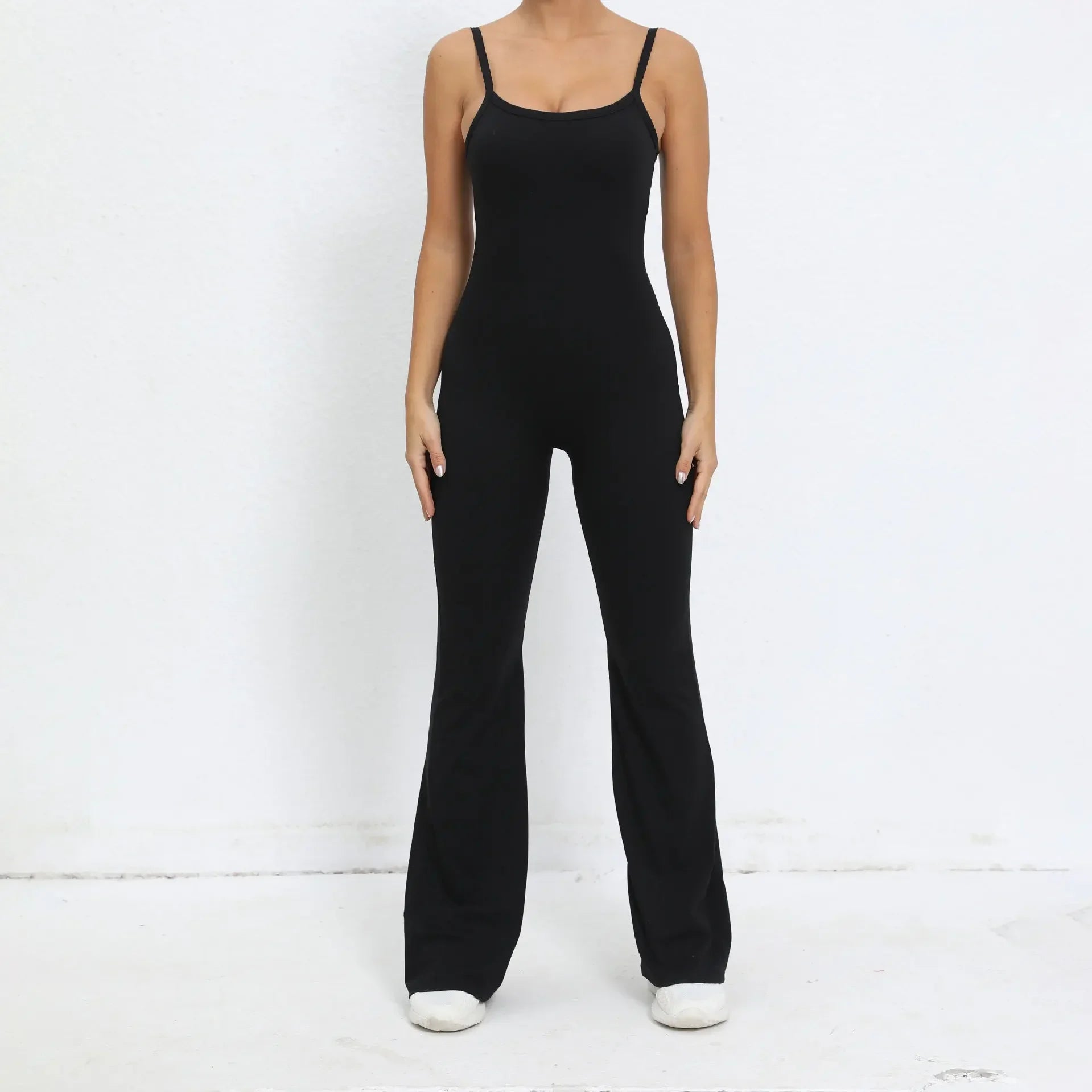 Flared Jumpsuit Padding Sports Overalls Gym Yoga Clothing Tracksuit Mssza