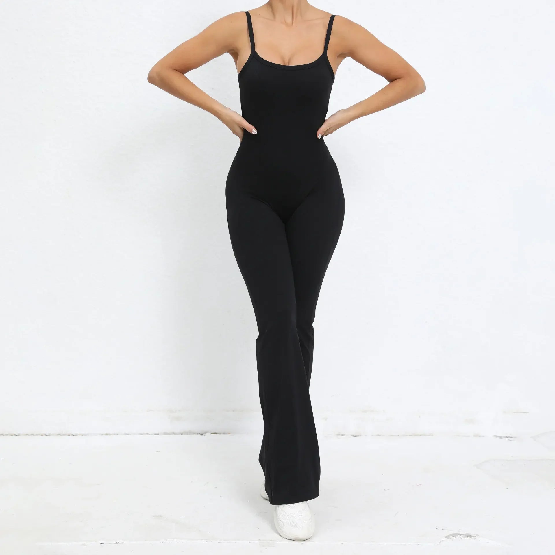 Flared Jumpsuit Padding Sports Overalls Gym Yoga Clothing Tracksuit Mssza