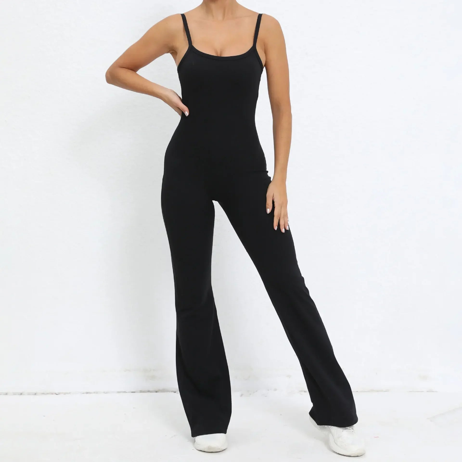 Flared Jumpsuit Padding Sports Overalls Gym Yoga Clothing Tracksuit Mssza