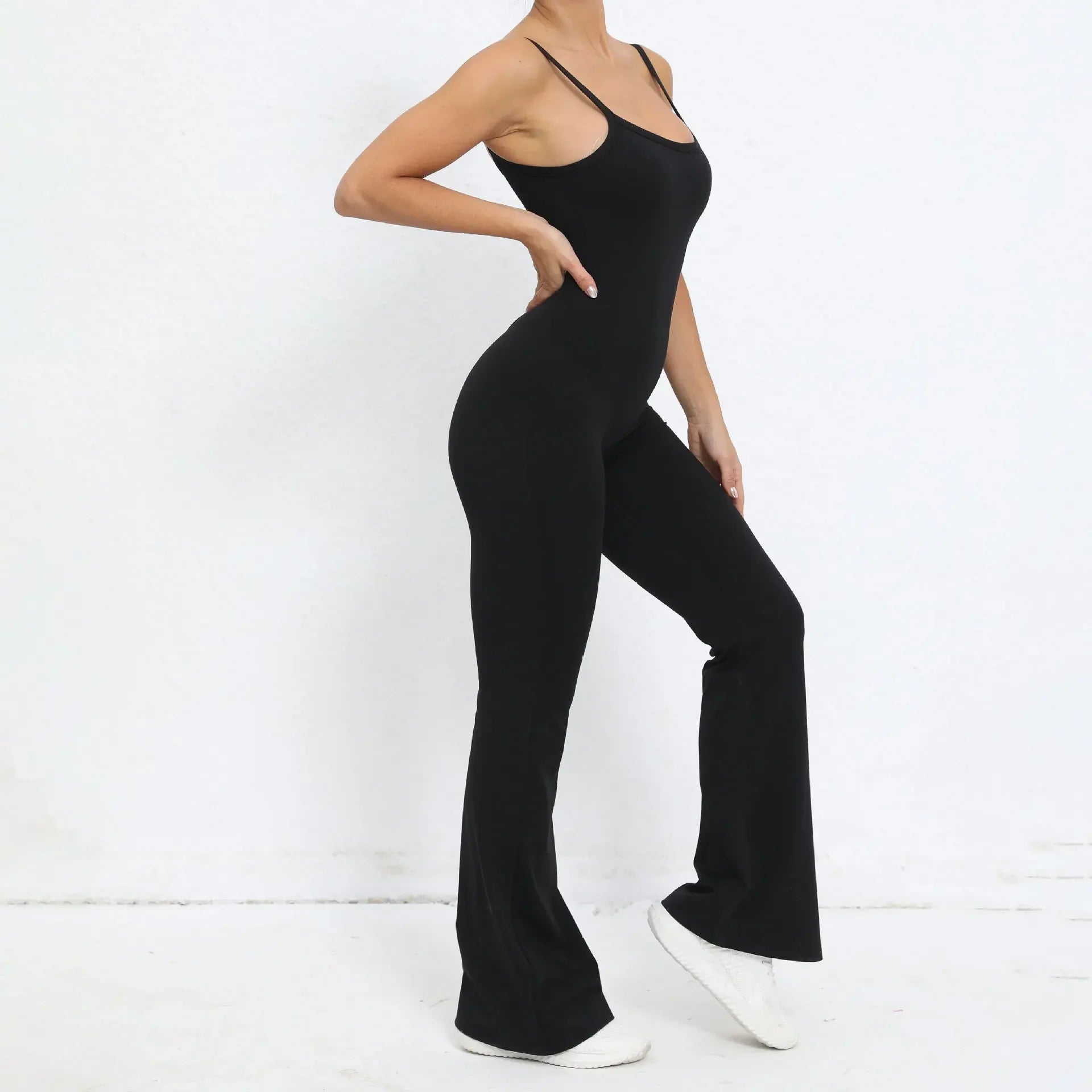 Flared Jumpsuit Padding Sports Overalls Gym Yoga Clothing Tracksuit Mssza