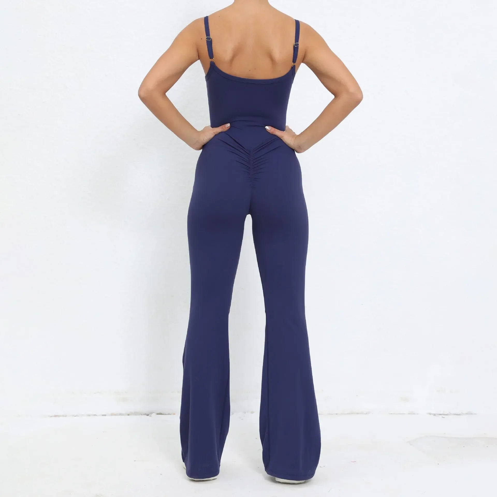 Flared Jumpsuit Padding Sports Overalls Gym Yoga Clothing Tracksuit Mssza