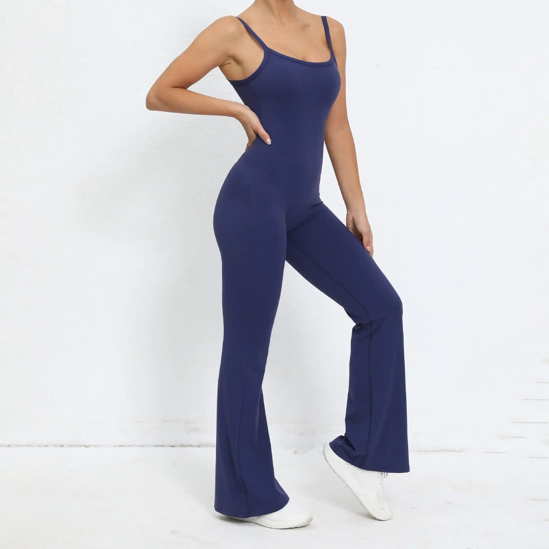 Flared Jumpsuit Padding Sports Overalls Gym Yoga Clothing Tracksuit Mssza