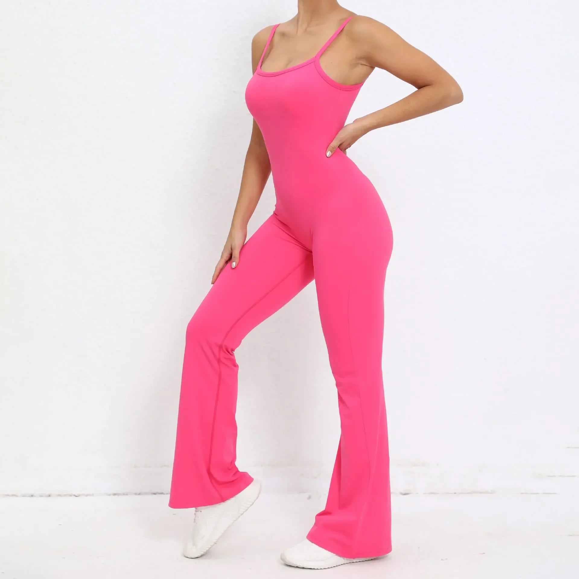 Flared Jumpsuit Padding Sports Overalls Gym Yoga Clothing Tracksuit Mssza