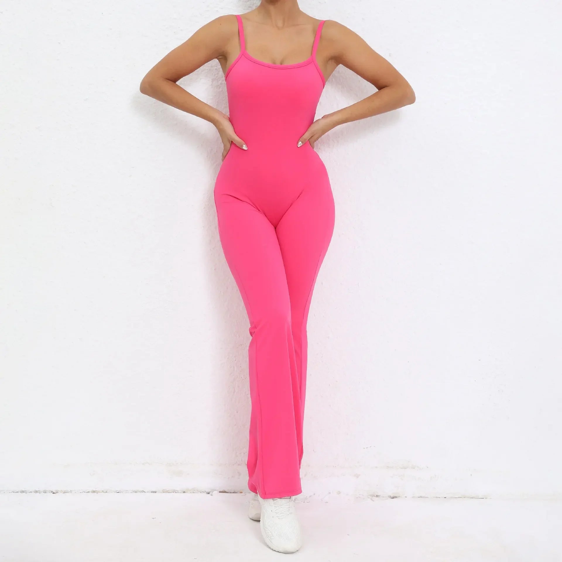 Flared Jumpsuit Padding Sports Overalls Gym Yoga Clothing Tracksuit Mssza