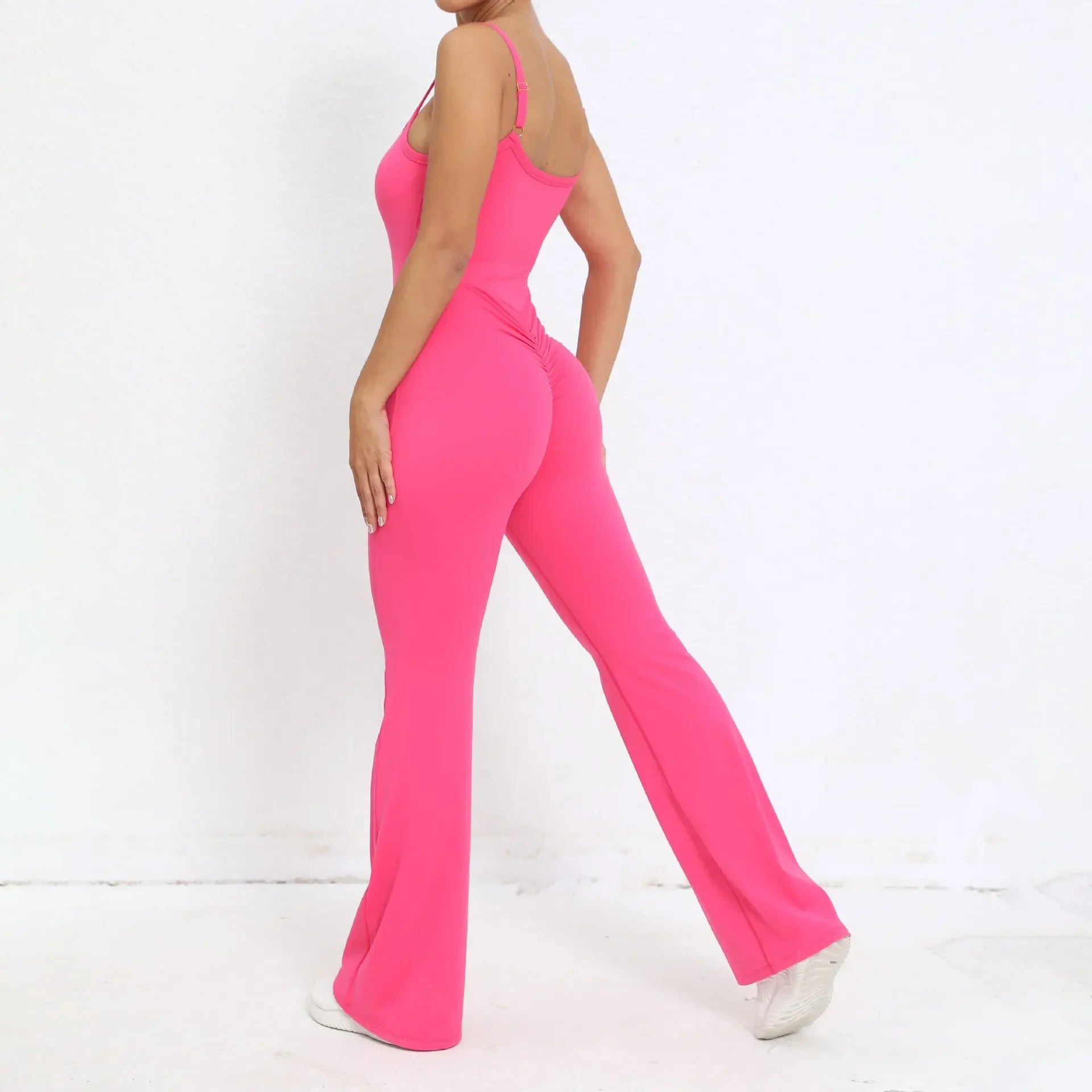 Flared Jumpsuit Padding Sports Overalls Gym Yoga Clothing Tracksuit Mssza
