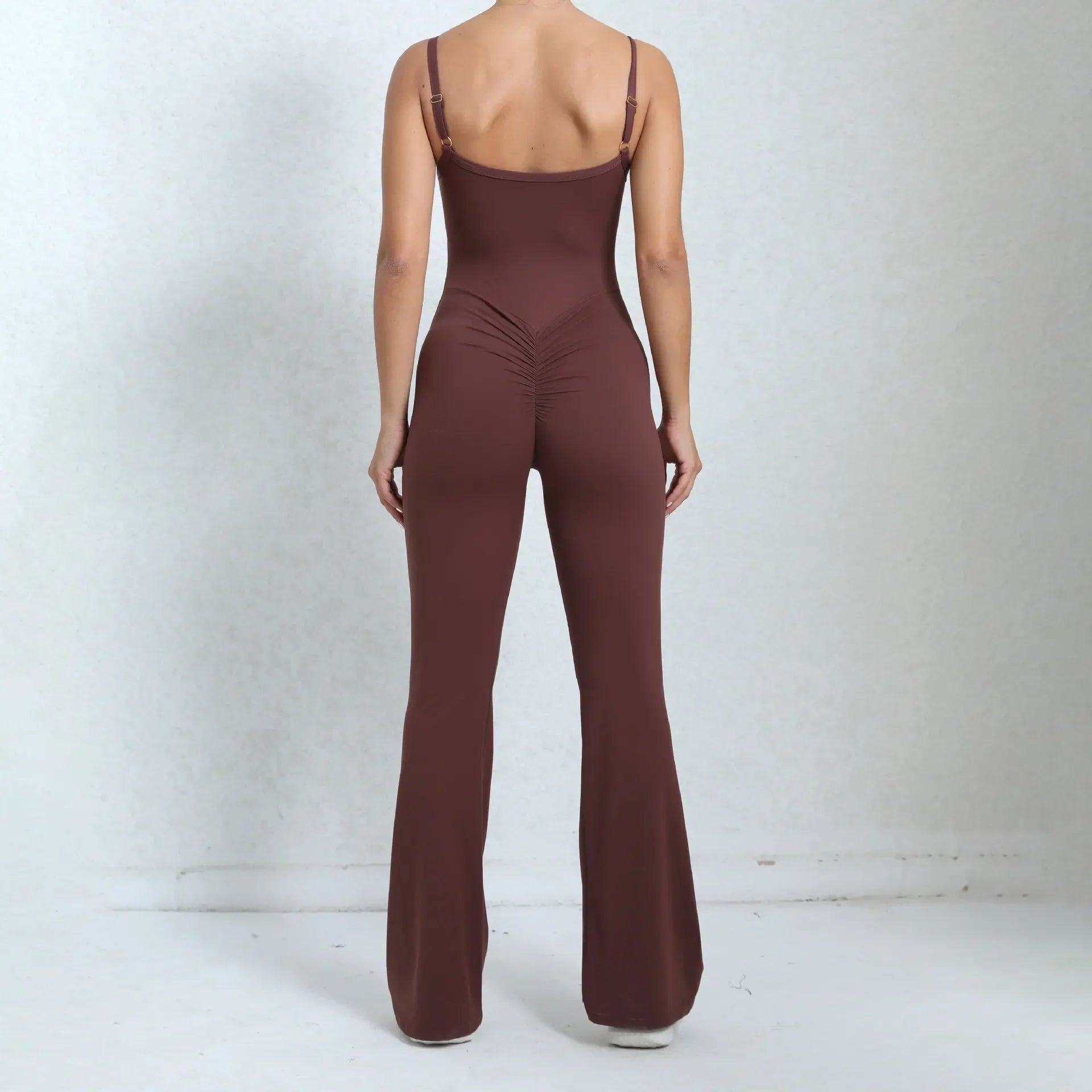 Flared Jumpsuit Padding Sports Overalls Gym Yoga Clothing Tracksuit Mssza