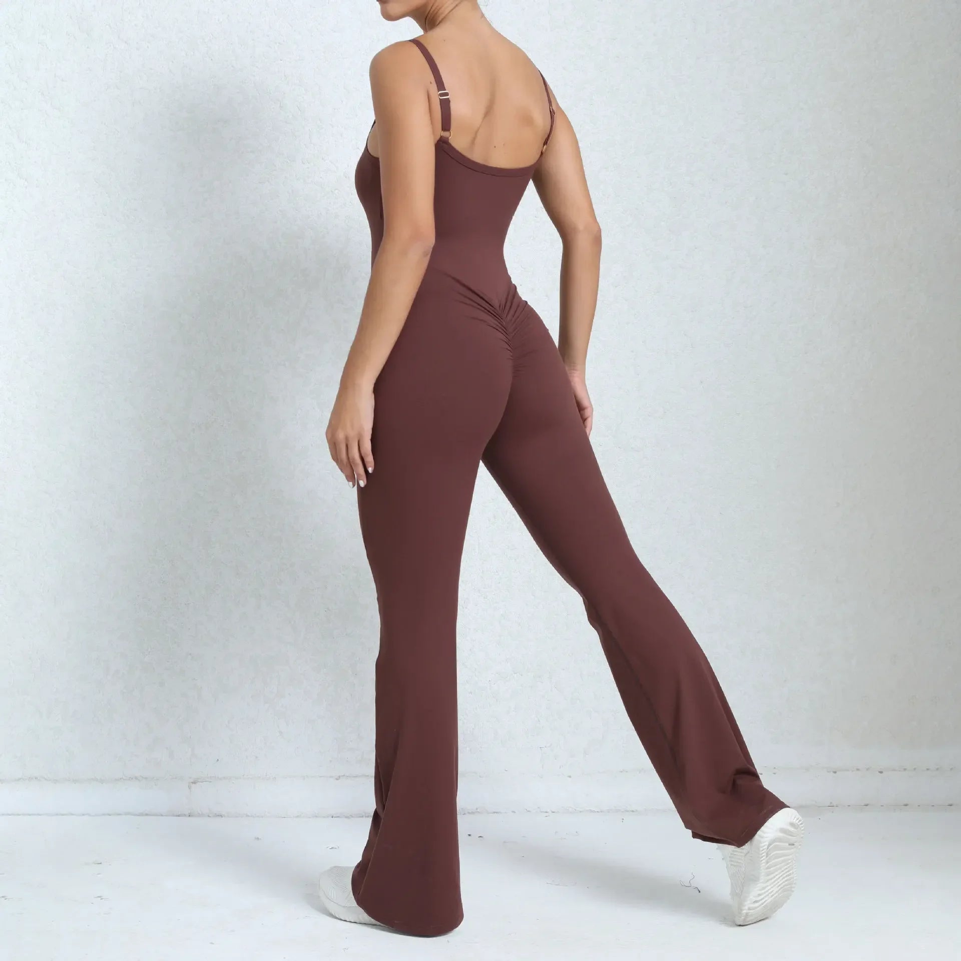 Flared Jumpsuit Padding Sports Overalls Gym Yoga Clothing Tracksuit Mssza