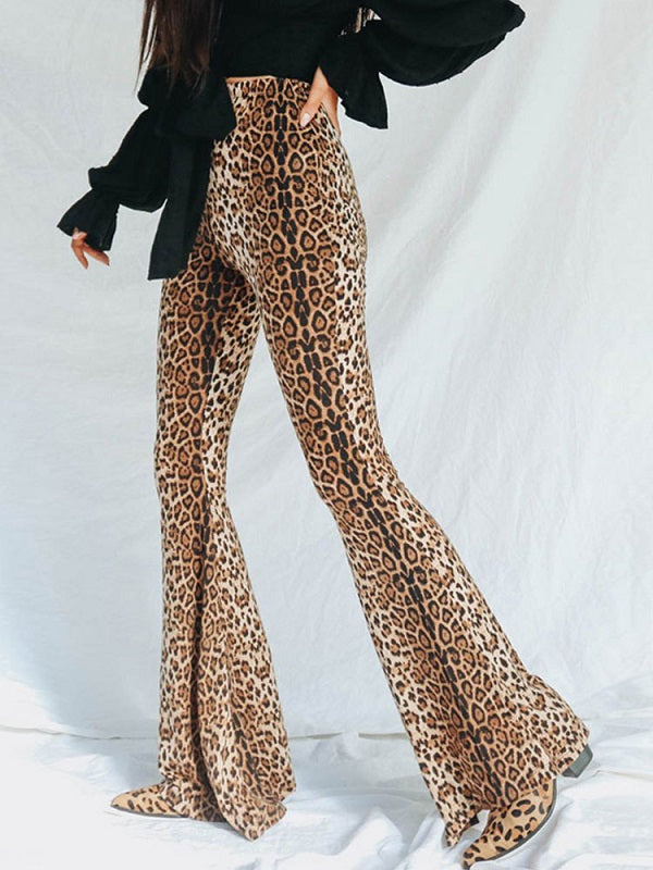Flared Pants Pattern Cotton High Rise Waist Trousers Mssza