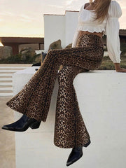 Flared Pants Pattern Cotton High Rise Waist Trousers Mssza