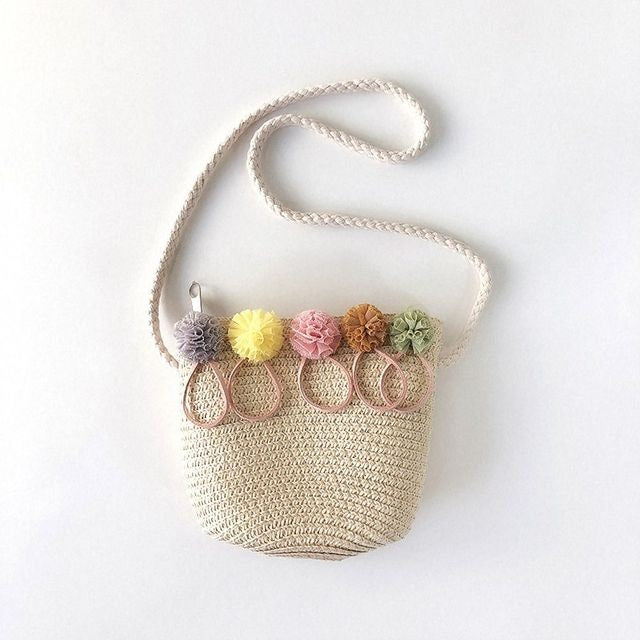 Floral Casual Straw Beach Handmade Crossbody Bag Mssza