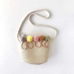 Floral Casual Straw Beach Handmade Crossbody Bag Mssza
