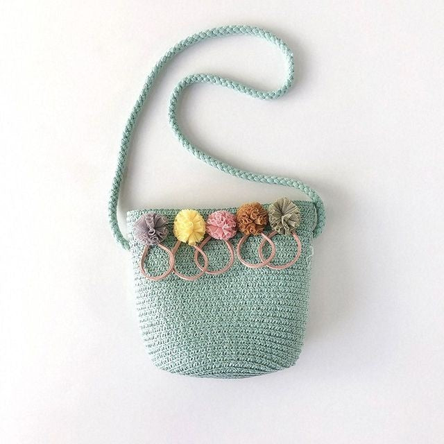 Floral Casual Straw Beach Handmade Crossbody Bag Mssza